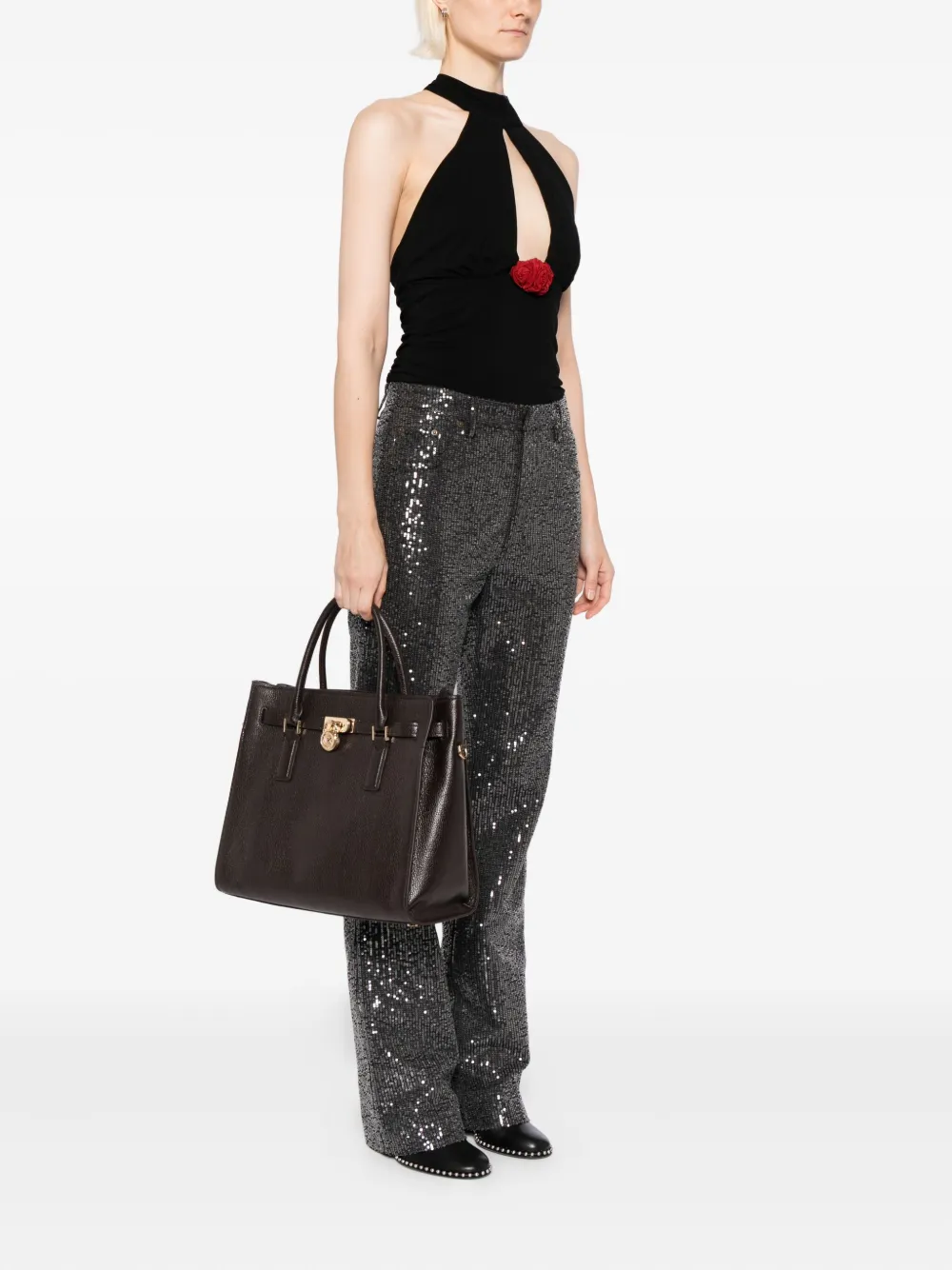Michael Kors Large Hamilton Moderne Tote Bag In Brown