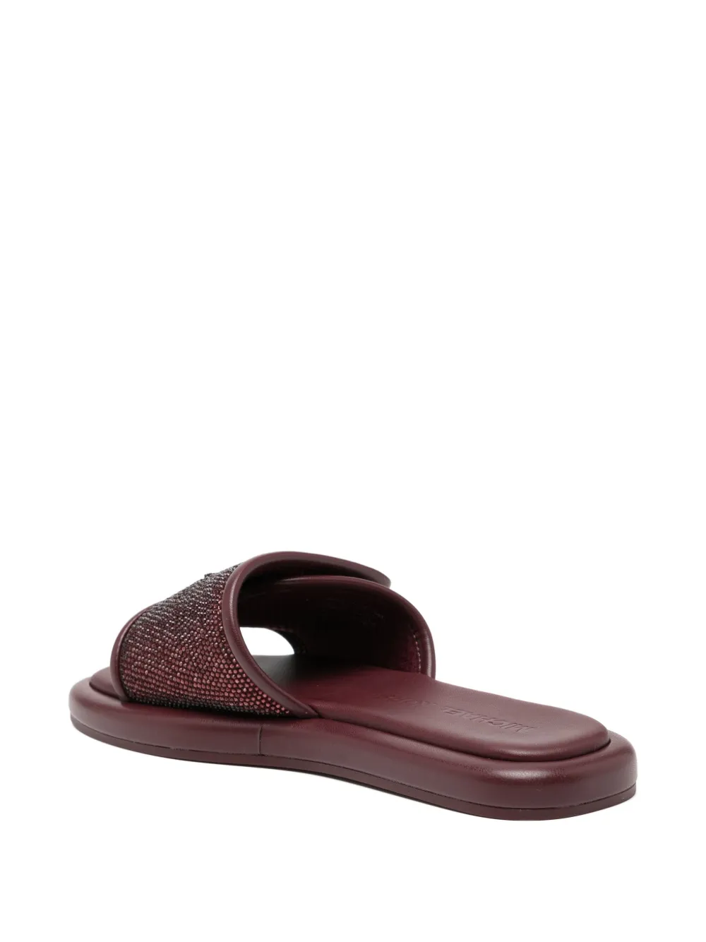 Michael Kors Suki Embellished Slide Sandal In Brown