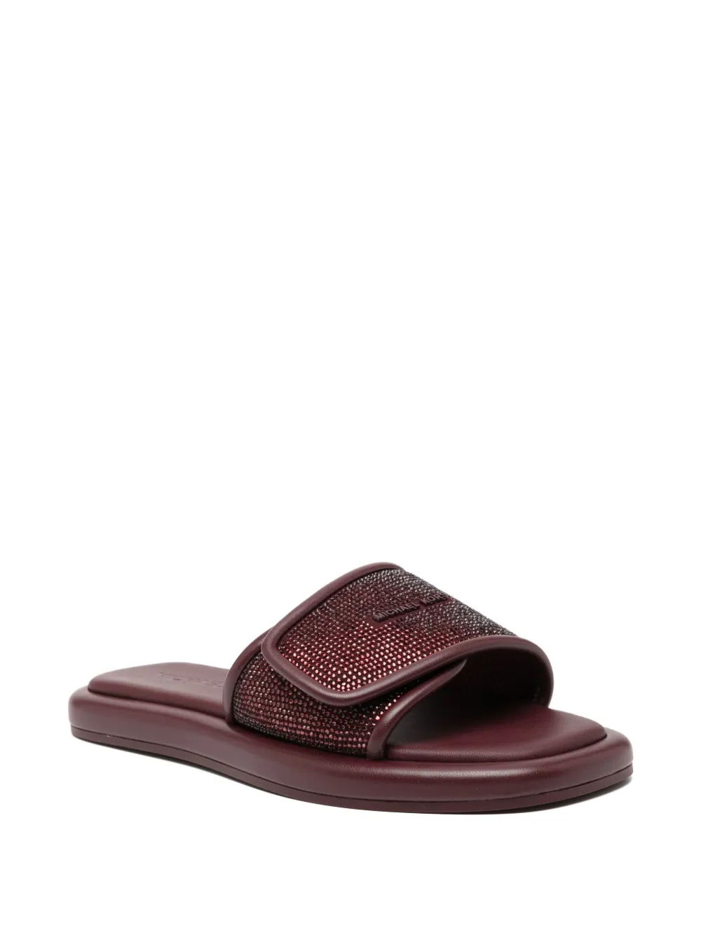 Michael Kors Suki Embellished Slide Sandal In Brown