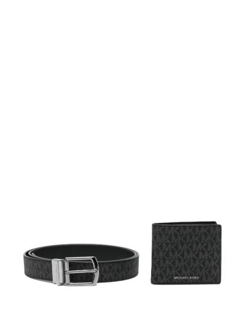 Michael Kors monogram wallet and belt set
