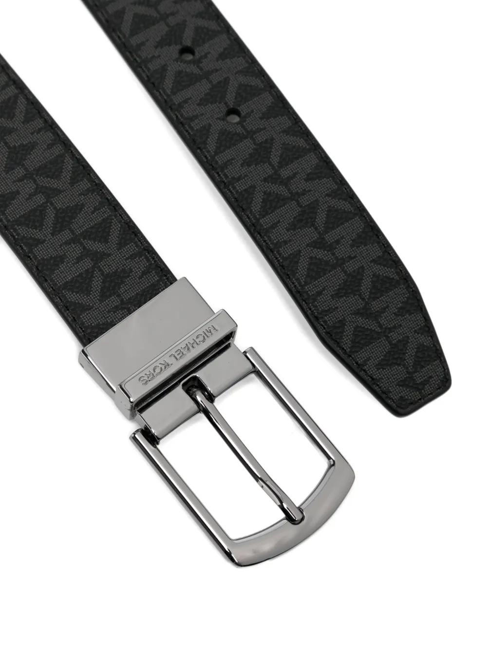 Michael Kors Monogram Wallet And Belt Set In Black