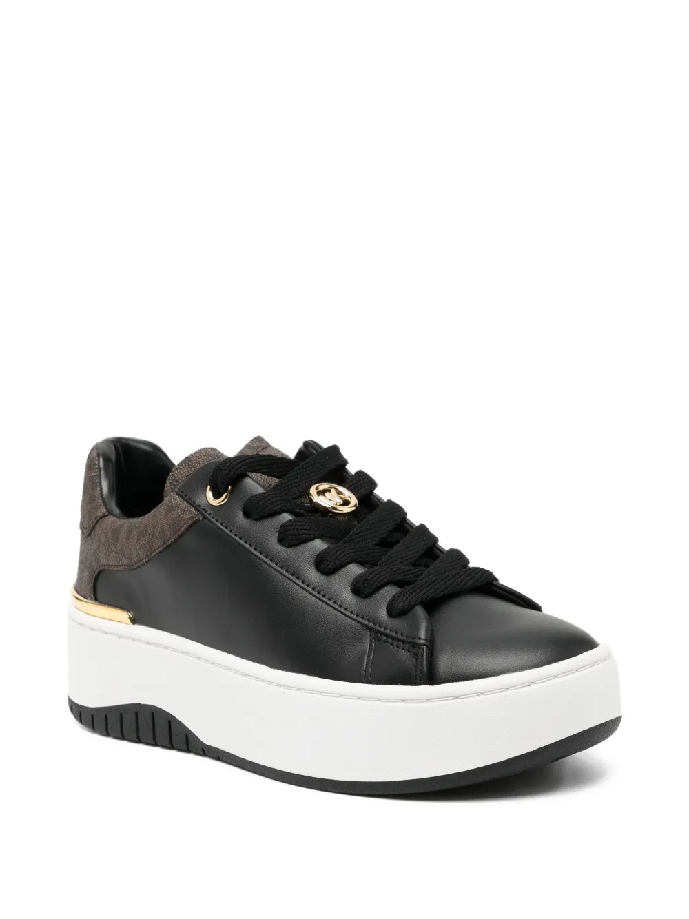 Michael Kors Dottie leren sneakers met logo - Zwart