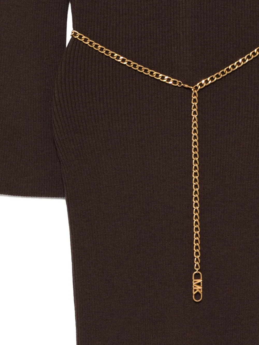 Michael Kors Midi-jurk met logoketting Bruin