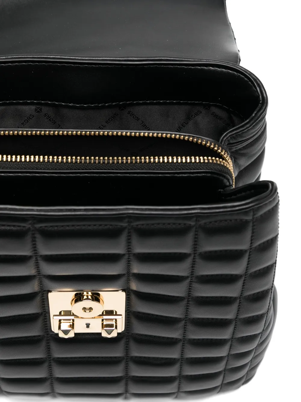 Michael Kors Logo-plaque Backpack In Black