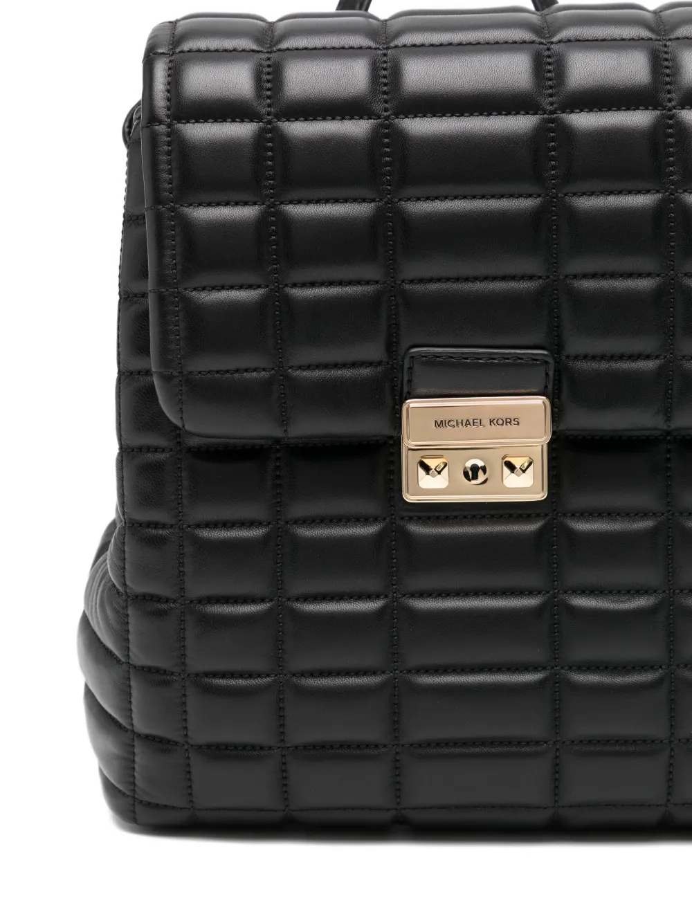 Michael Kors Logo-plaque Backpack In Black