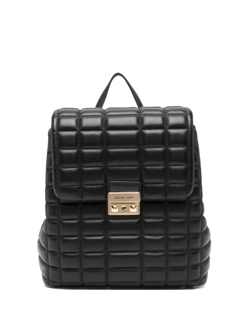 Michael Kors Logo-plaque Backpack In Black