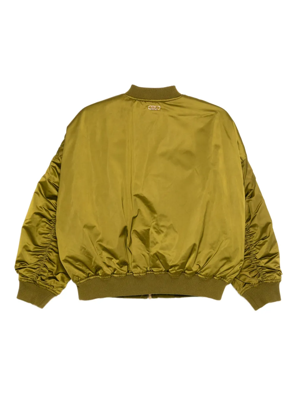 Michael Kors Satin Ciré Bomber Jacket In Green