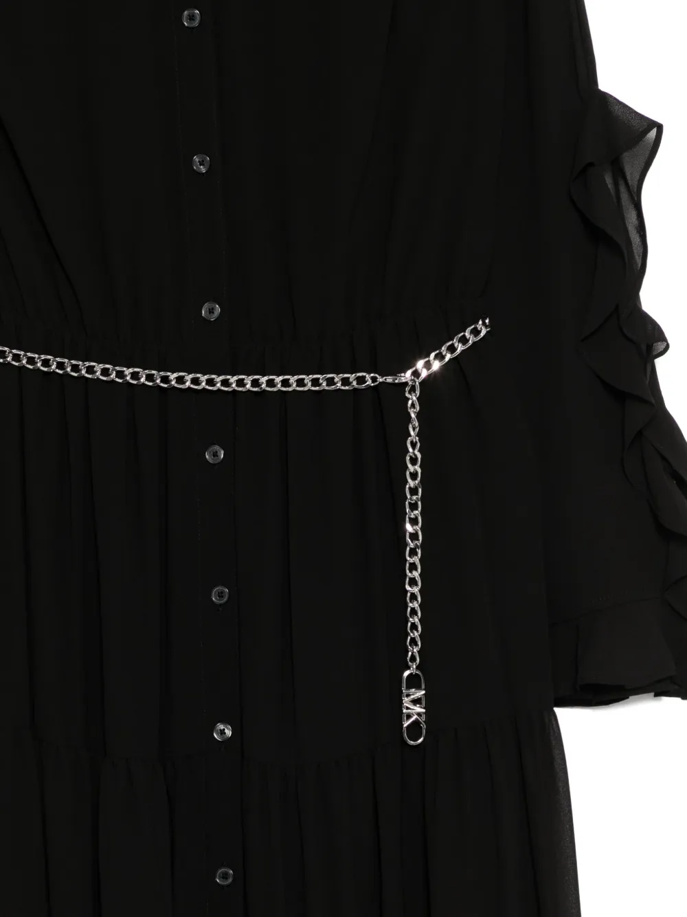 Michael Kors Midi-jurk met ruches Zwart