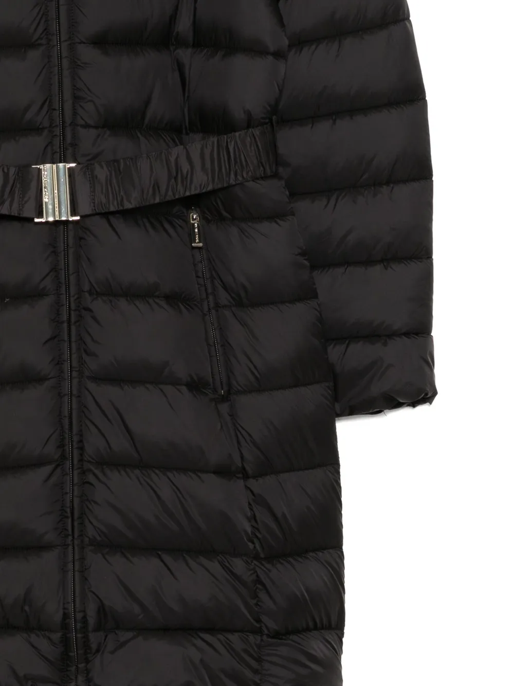 Michael Kors Logo-plaque Padded Coat In Black