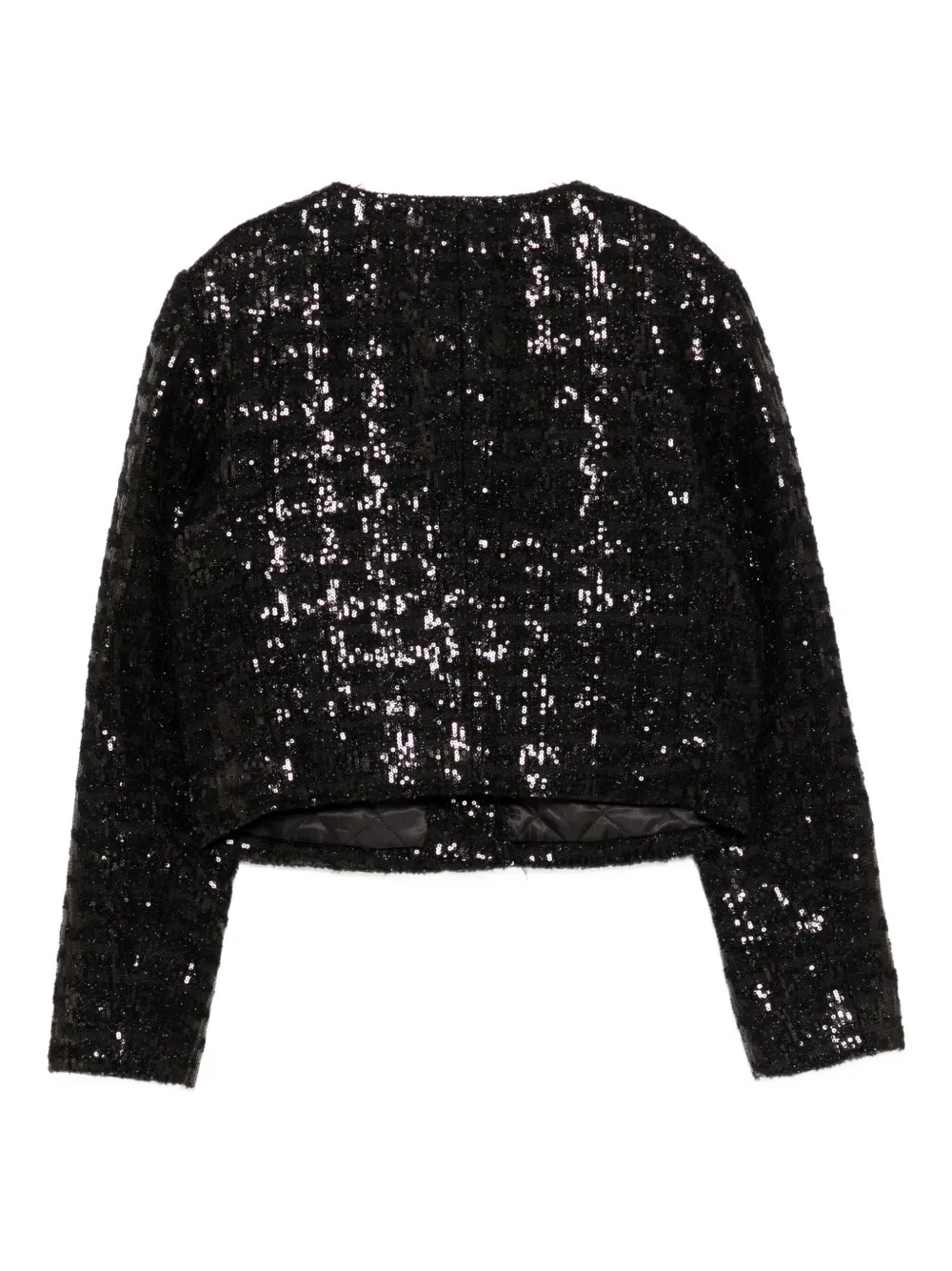 Michael Kors Sequin-embellished Tweed Jacket In Black