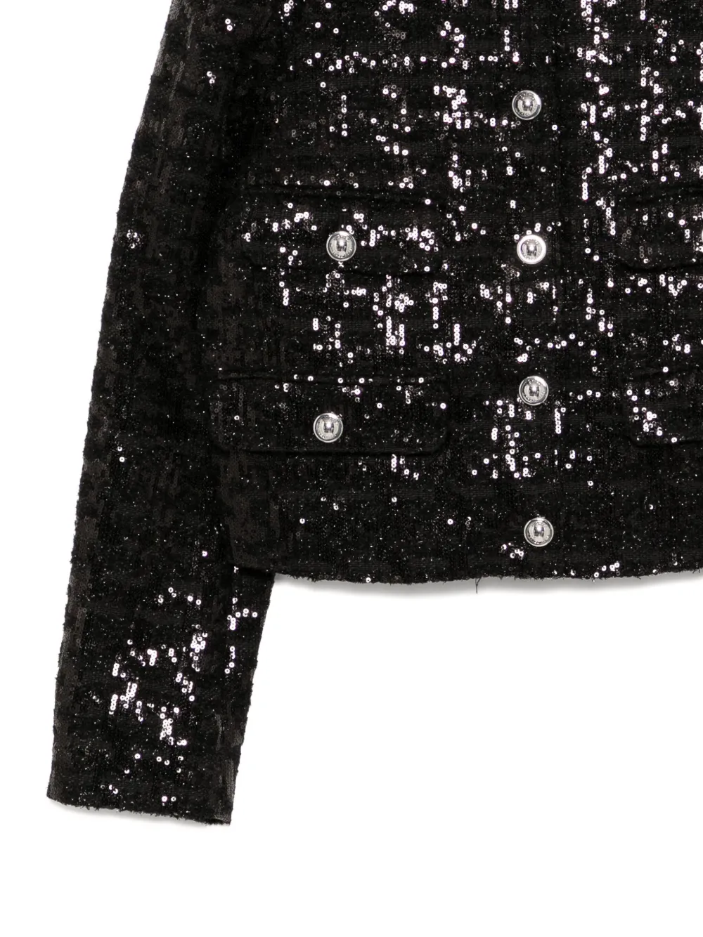 Michael Kors Sequin-embellished Tweed Jacket In Black