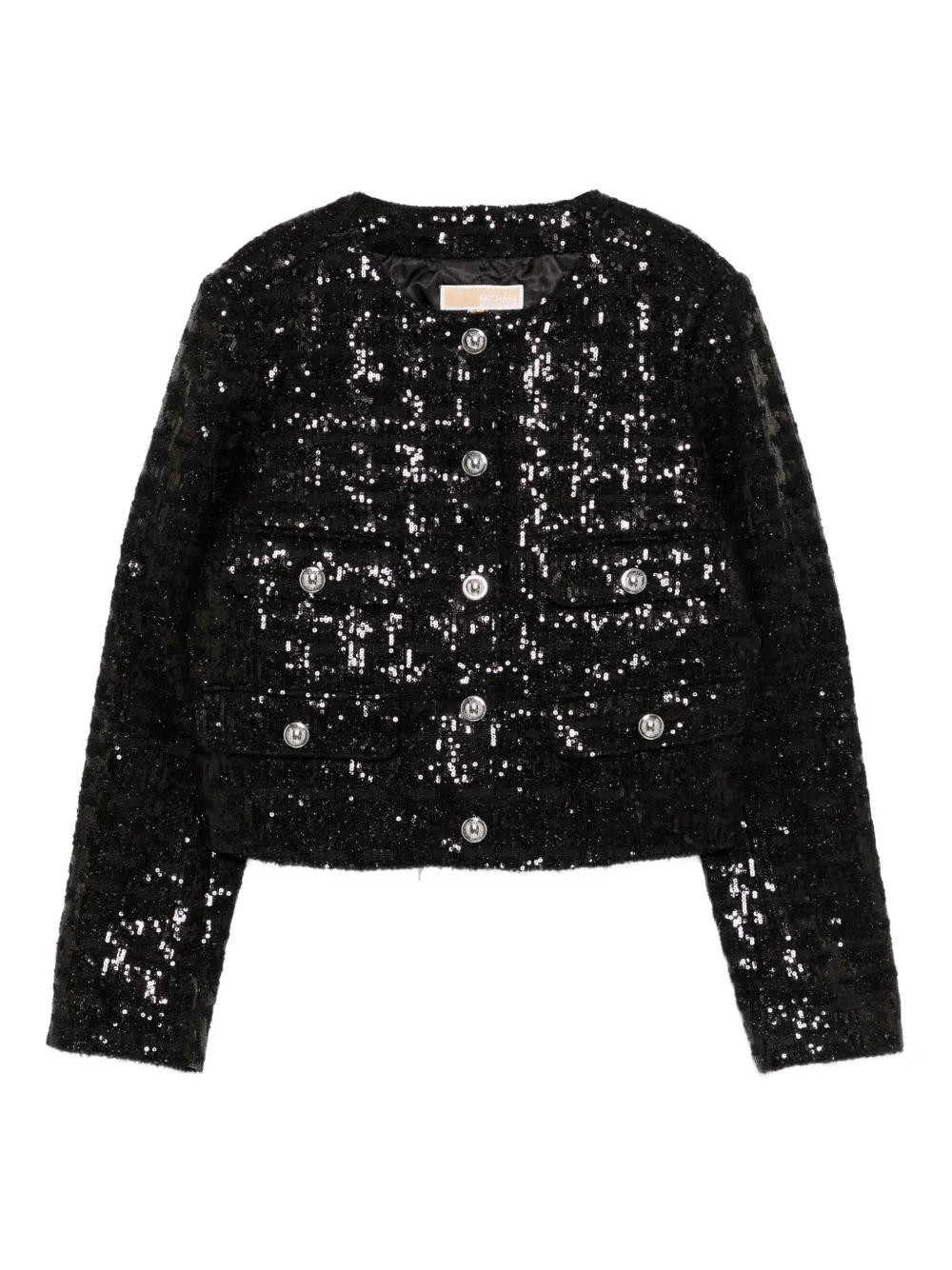 Michael Kors sequin-embellished tweed jacket | Black | Image 1