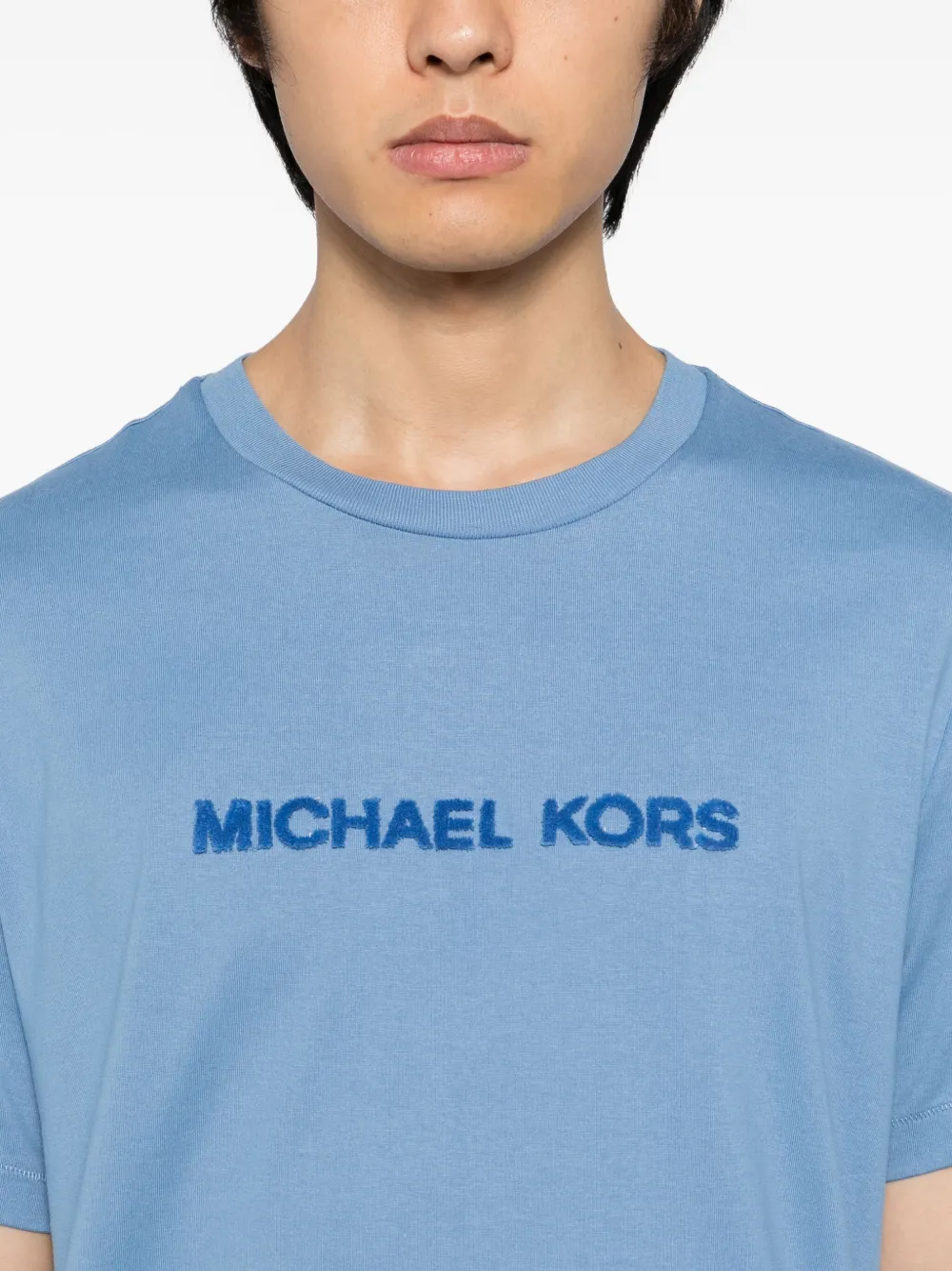 Michael Kors T-shirt met logo-reliëf Blauw