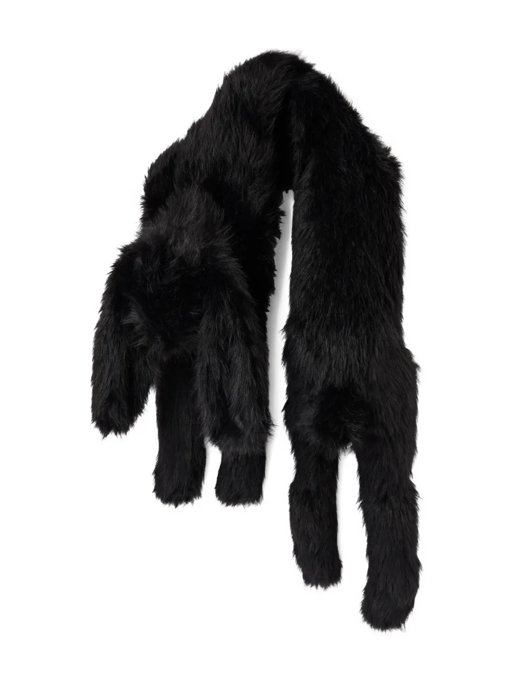 Simone Rocha Faux-fur Flower-appliqué Scarf In Black