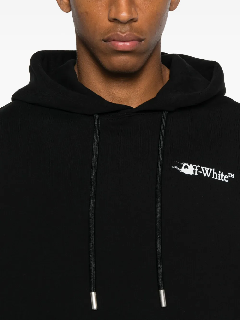 Off-white Ink Arrow Skate Hoodie In Black
