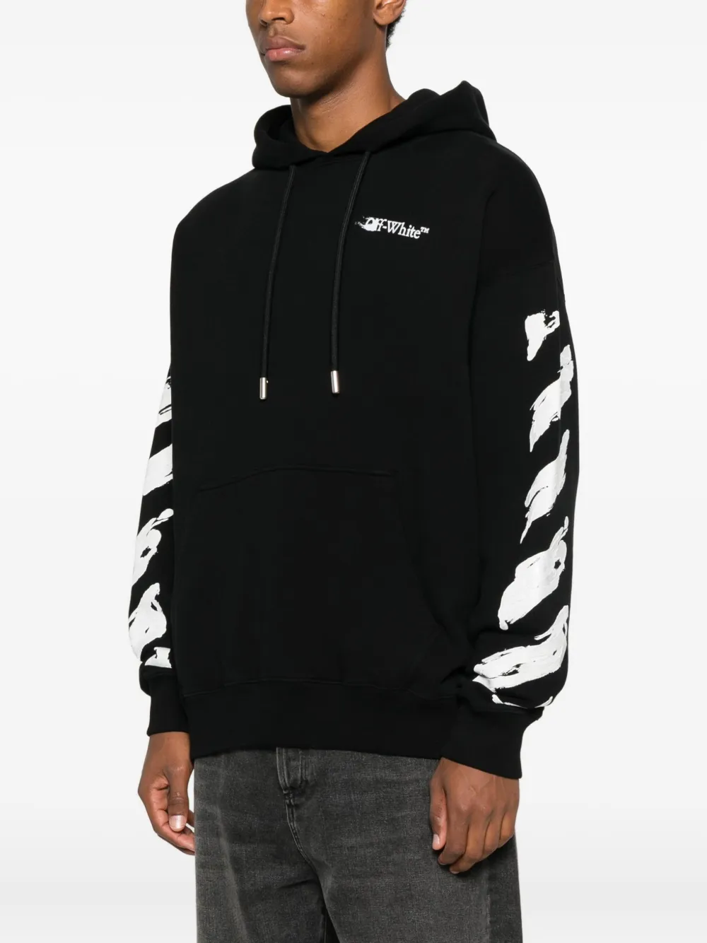 Off-white Ink Arrow Skate Hoodie In Black