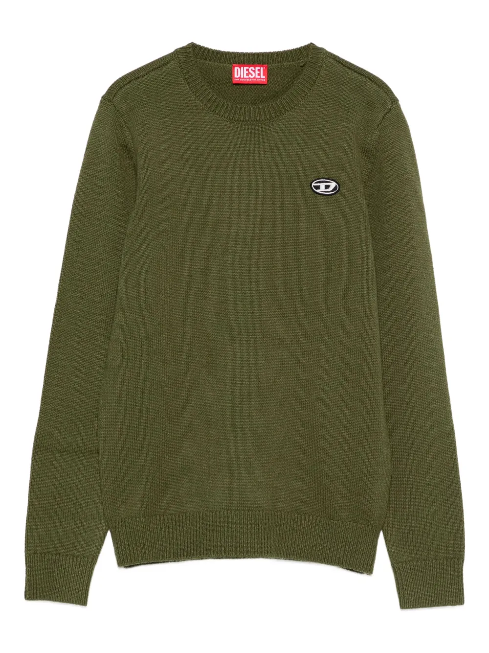 Diesel Kids logo-embroidered crew-neck sweater - Verde