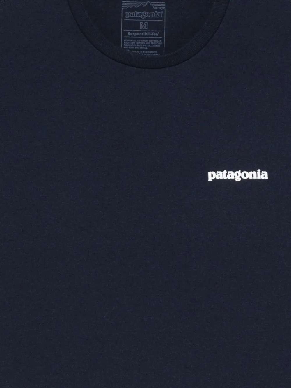 Patagonia T-shirt met logoprint van gerecycled katoen Blauw