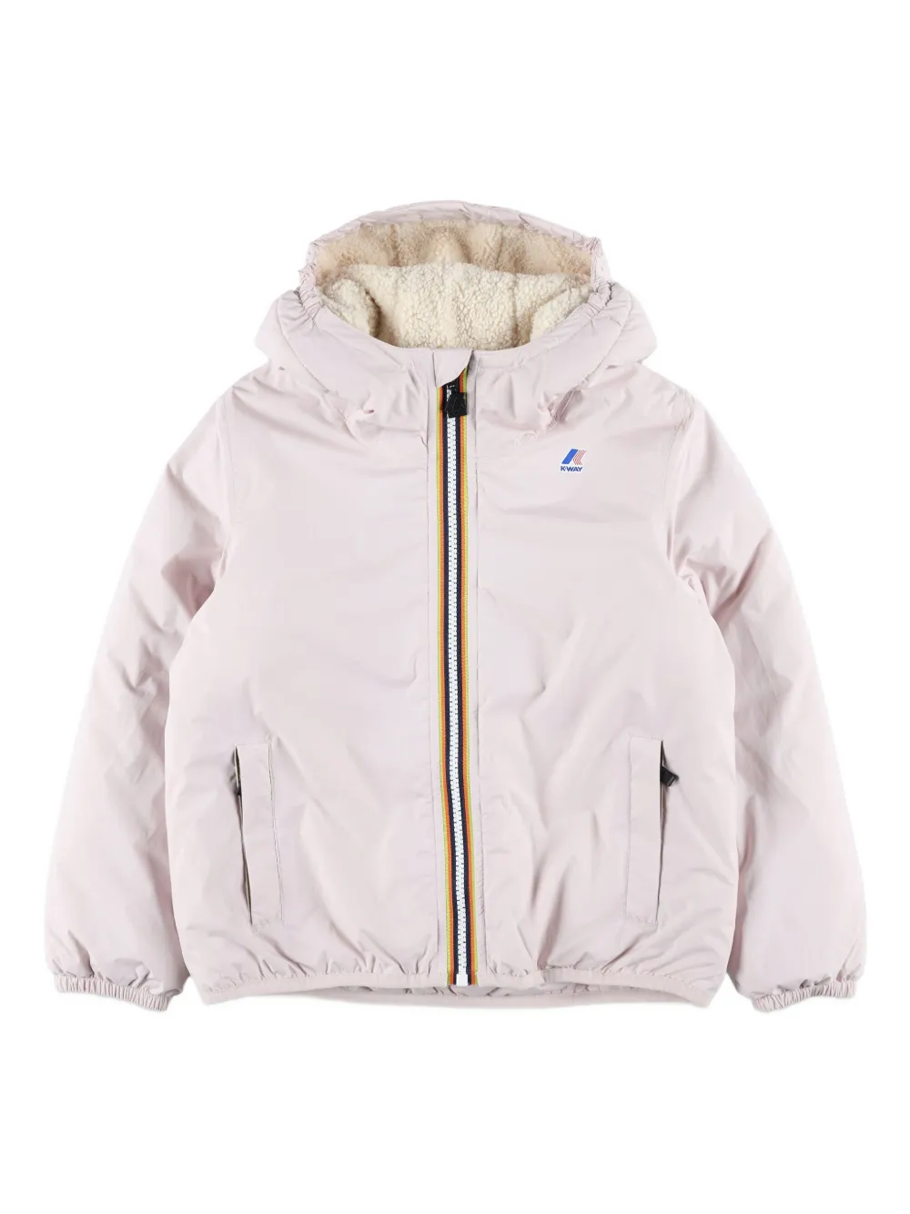 K Way Kids hooded padded jacket | Pink | Image 1