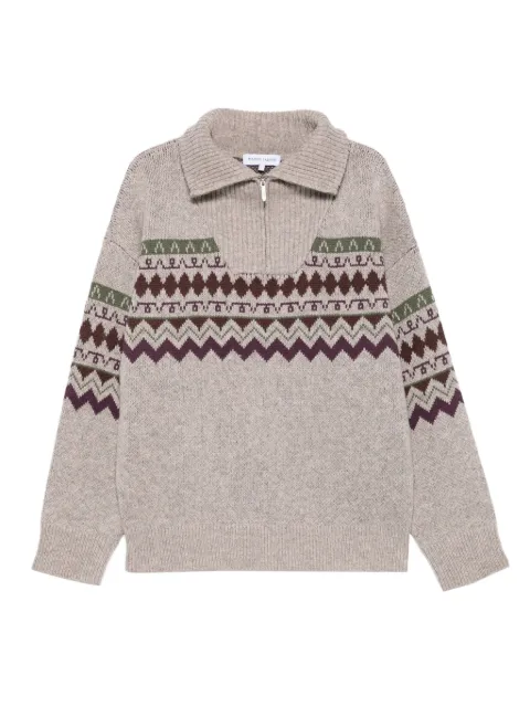Maison Labiche zip-front patterned sweater