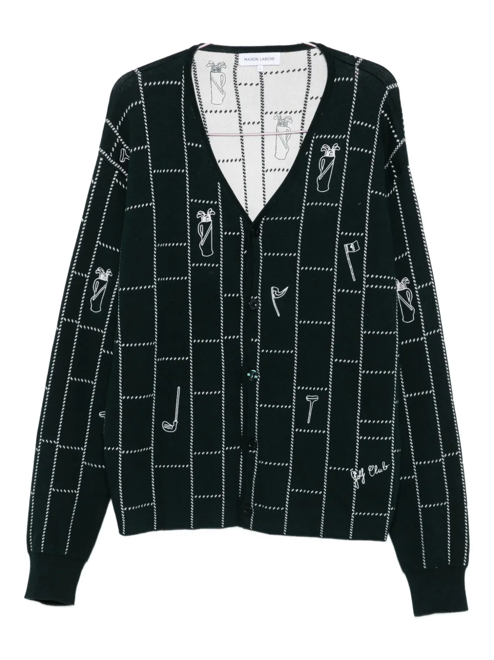 Maison Labiche Grid-pattern Cardigan In Multi