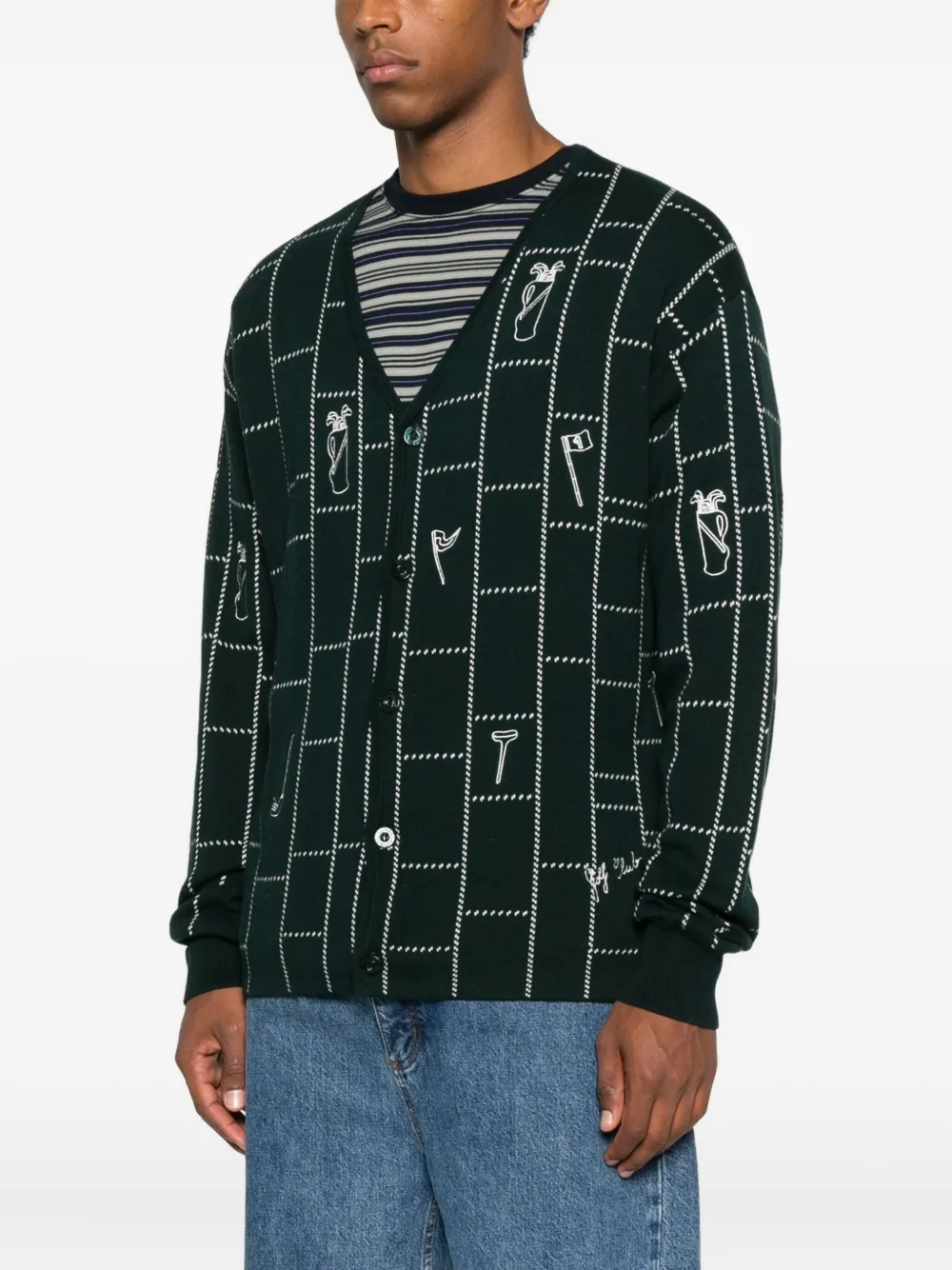 Maison Labiche Grid-pattern Cardigan In Multi