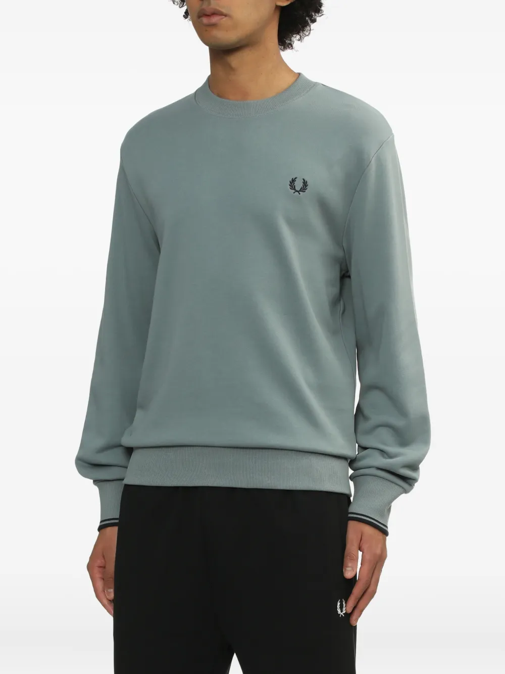 Fred Perry Sweater met geborduurd logo Blauw