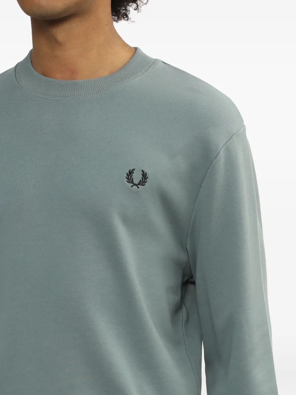 Fred Perry Sweater met geborduurd logo Blauw