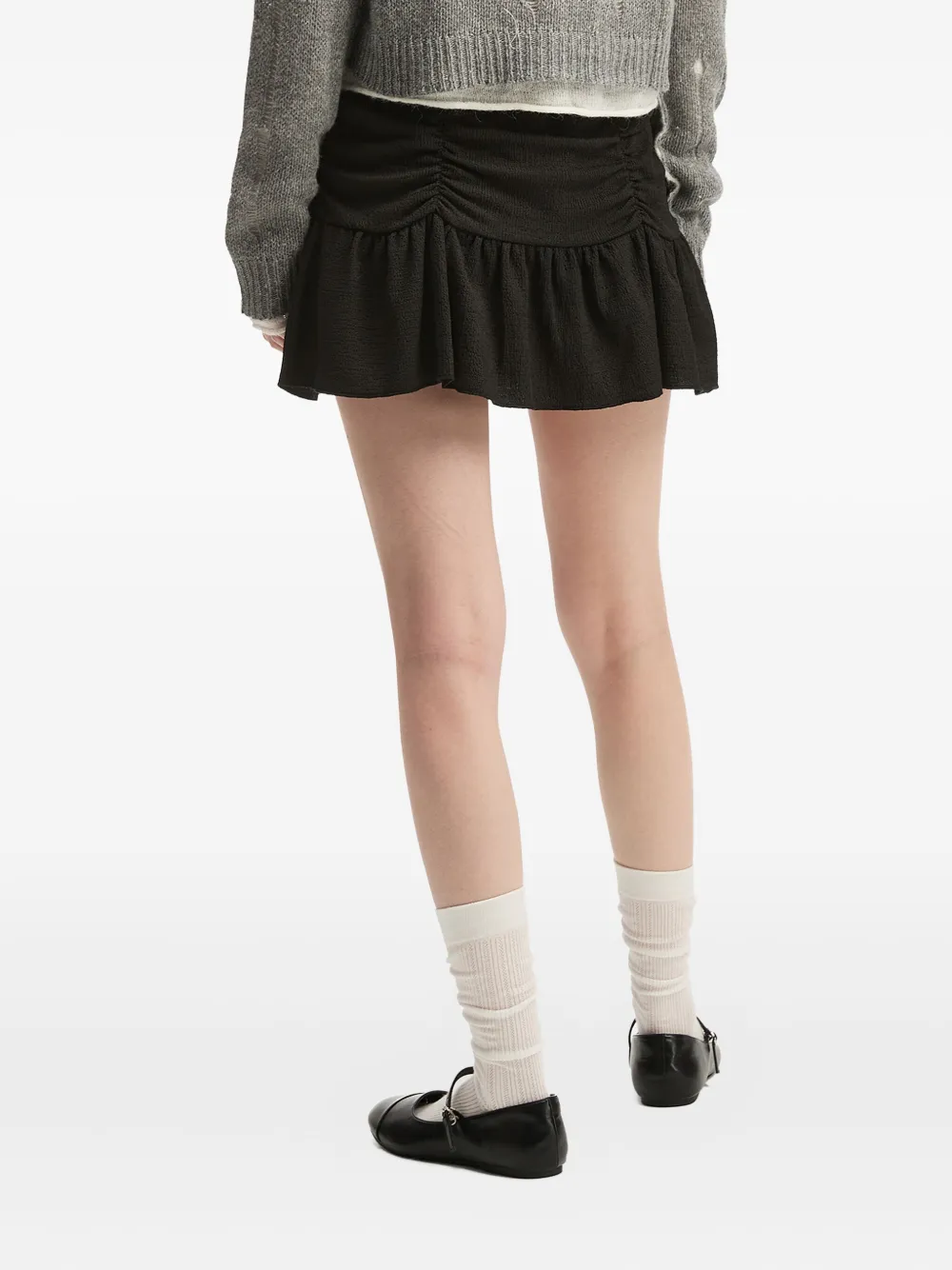 b+ab Mini-rok met ruches Zwart