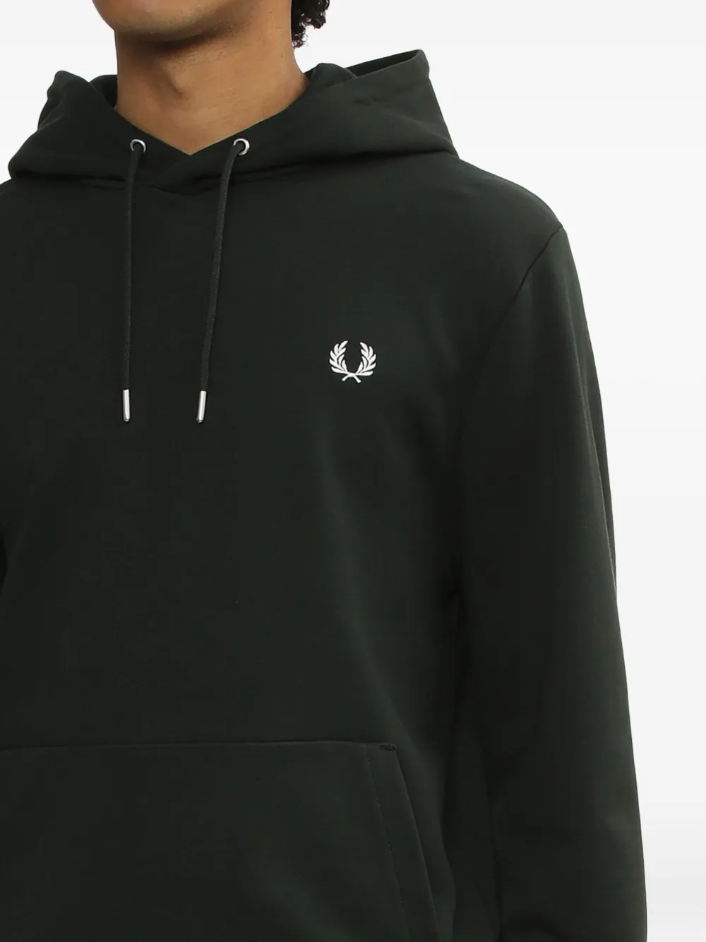 Fred Perry Logo-detail Cotton Hoddie In Black