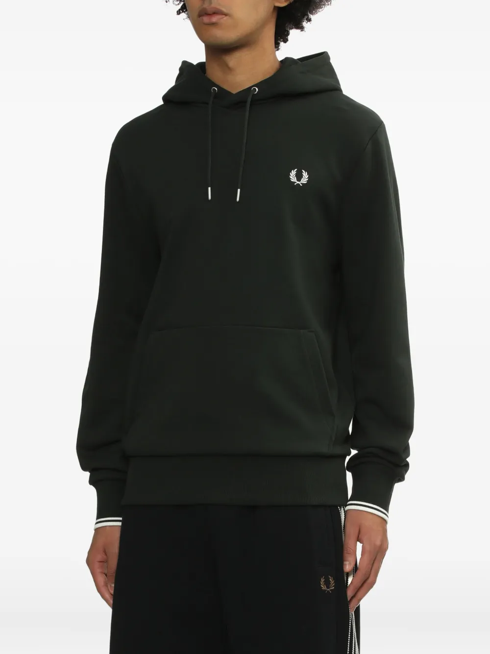 Fred Perry Logo-detail Cotton Hoddie In Black