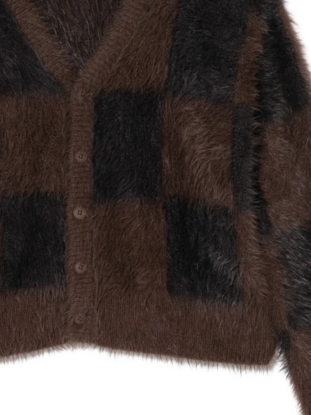 Izzue Checked Cardigan In Brown