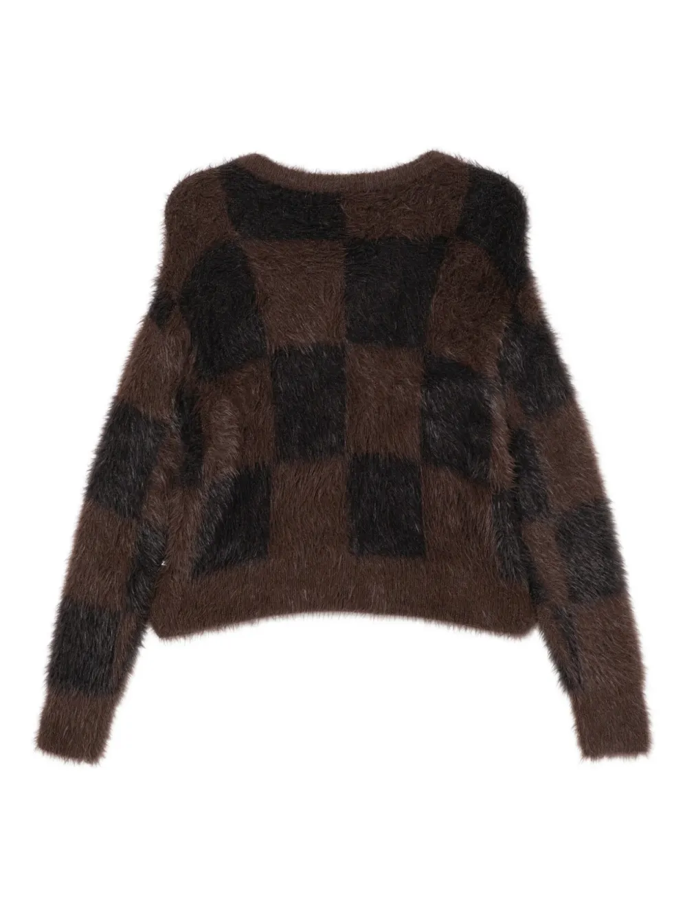 Izzue Checked Cardigan In Brown
