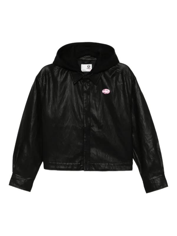 A BATHING APE® ロゴパッチ ジャケット | ブラック | FARFETCH JP