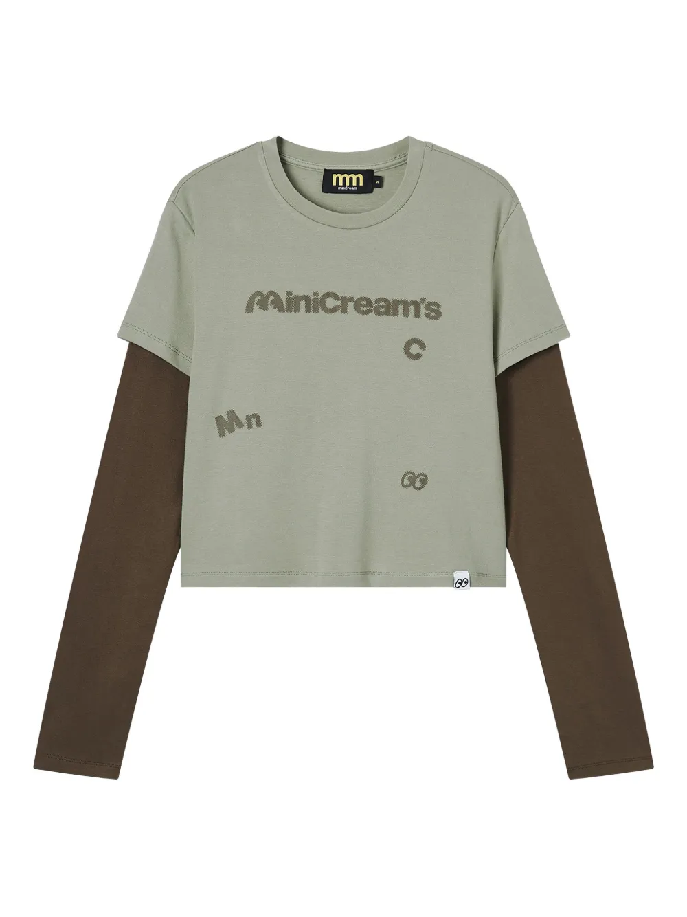 Mini Cream layered graphic top | Green | Image 1
