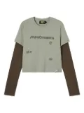 Mini Cream layered graphic top - Green