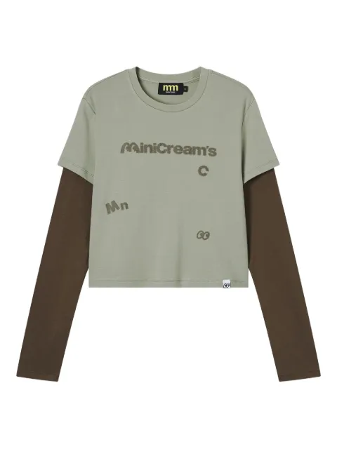 Mini Cream layered graphic top