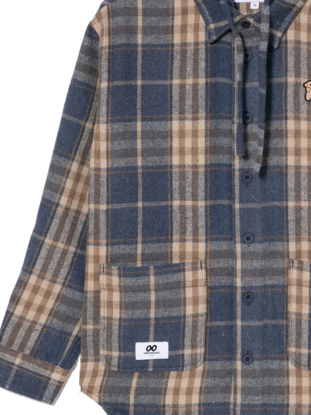 Chocoolate Embroidered Plaid Shirt In Blue