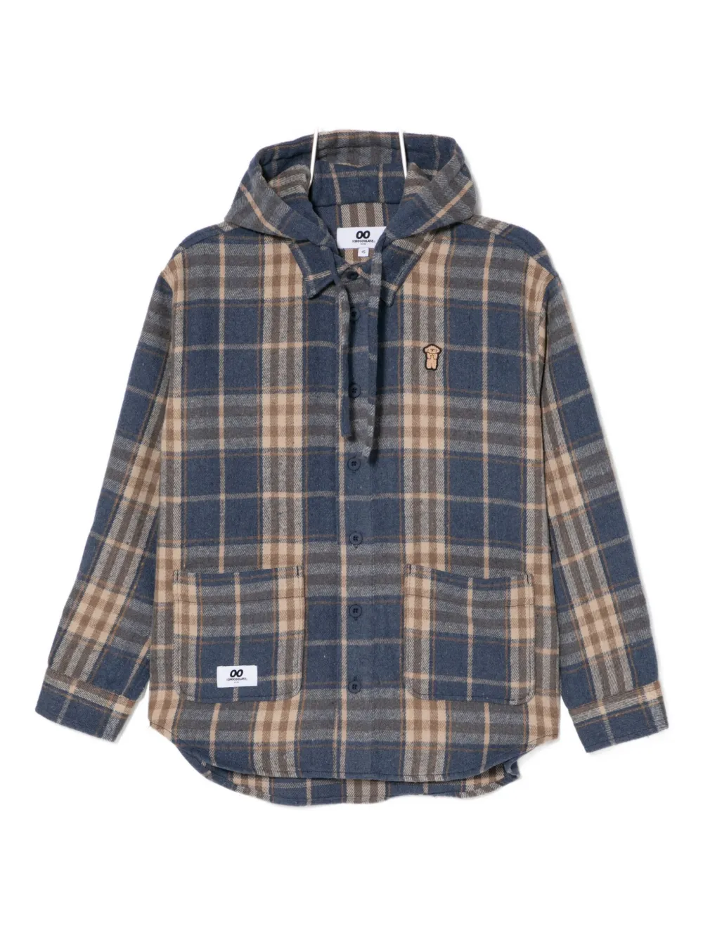Chocoolate Embroidered Plaid Shirt In Blue