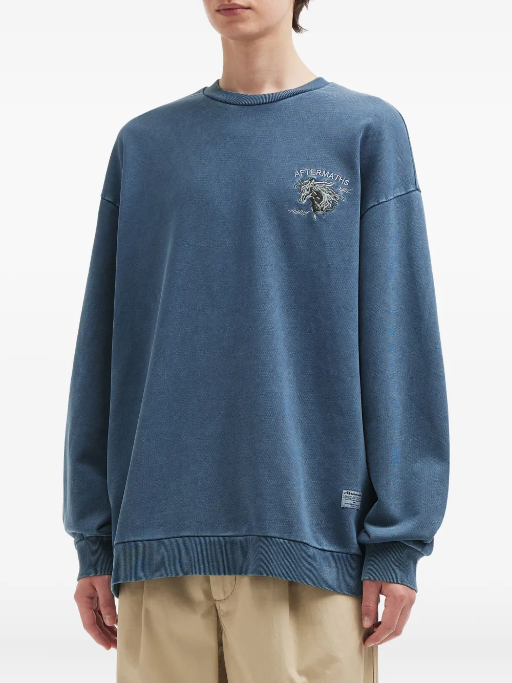 aftermaths horse-embroidered crew neck sweatshirt | Sweatshirts | Image 2
