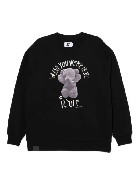 izzue graphic-print cotton sweatshirt
