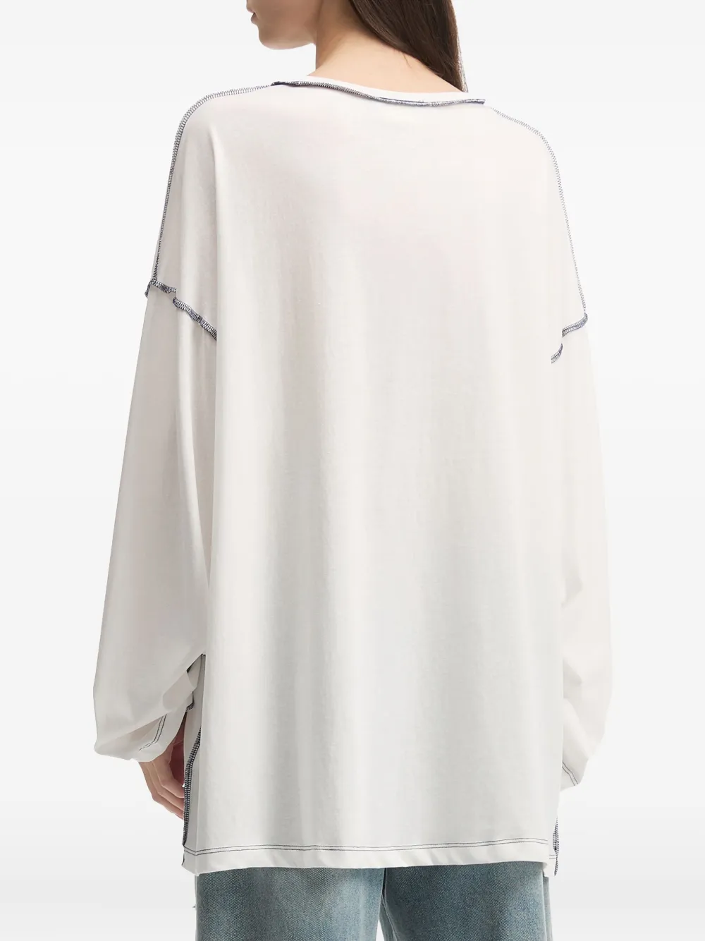 Mini Cream Graphic-print Long-sleeve T-shirt In Multi