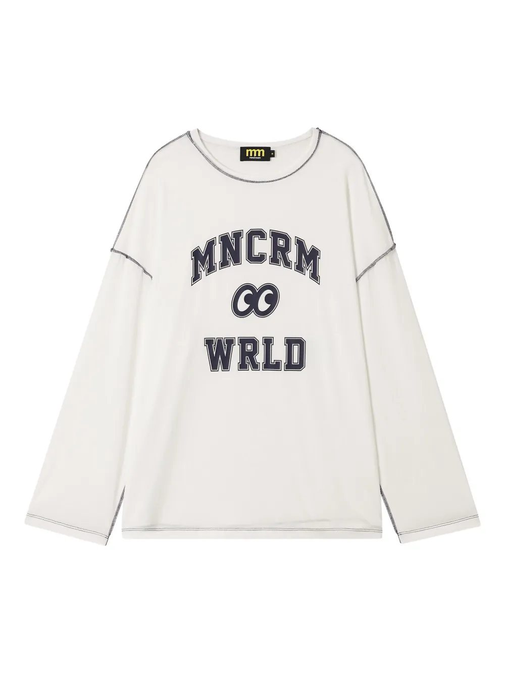 Mini Cream Graphic-print Long-sleeve T-shirt In Multi