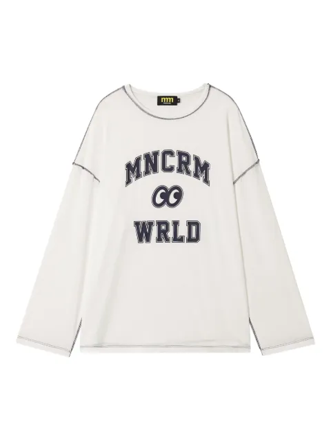 Mini Cream playera manga larga con estampado gráfico