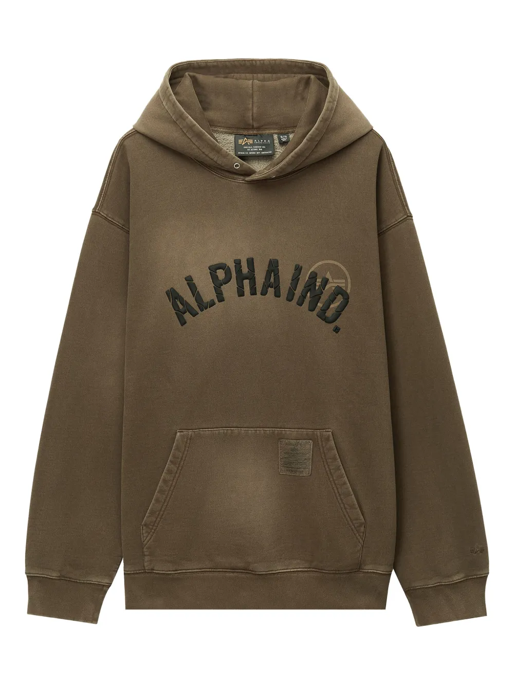 Alpha Industries logo-embroidered hoodie | Brown | Image 1