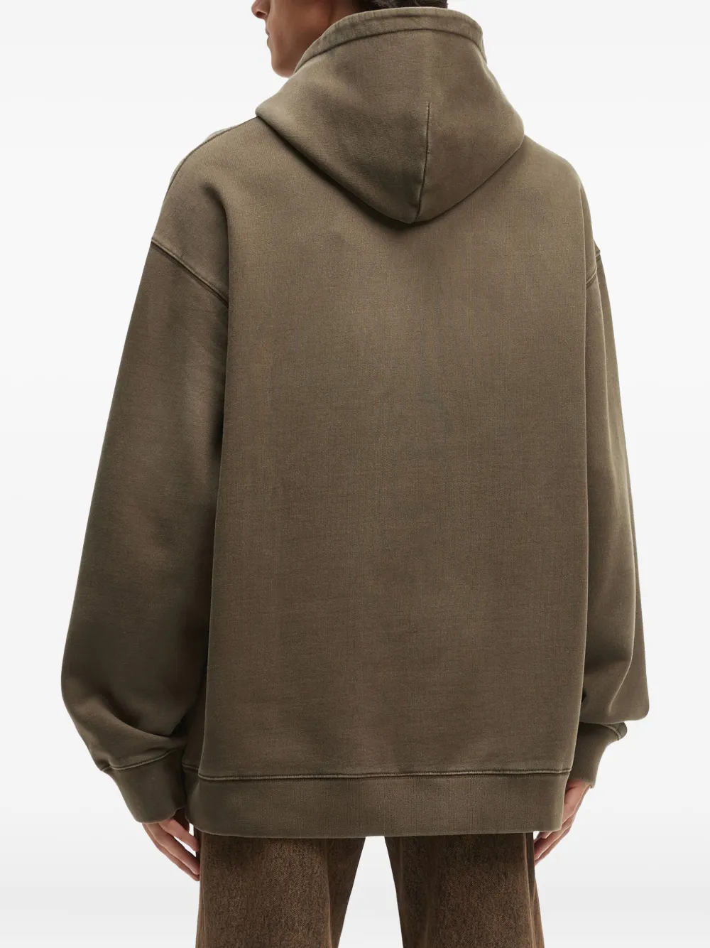 Alpha Industries Logo-embroidered Hoodie In Brown