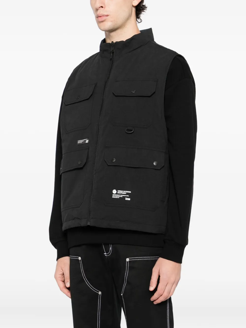 izzue Bodywarmer met logopatch Zwart