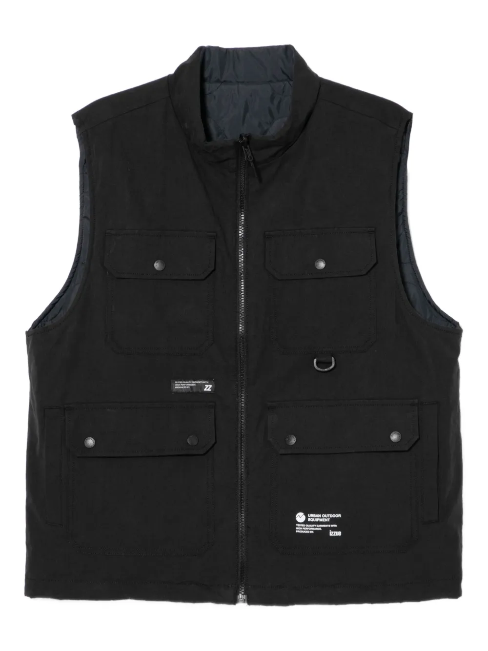 izzue logo-patched gilets | Black | Image 1