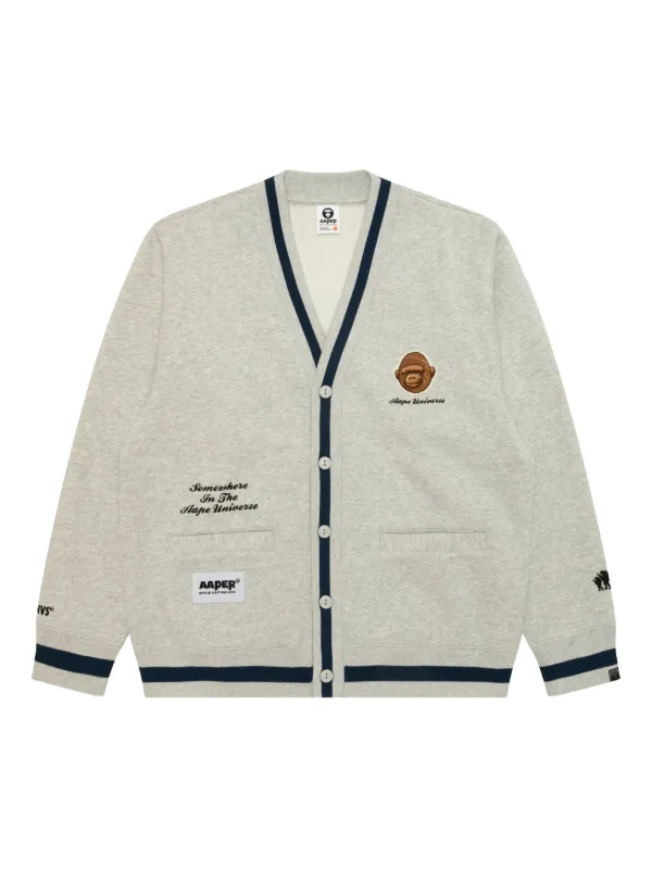 AAPE BY *A BATHING APE® embroidered-monkey Buttoned Cardigan