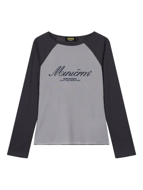 Mini Cream playera con mangas raglán